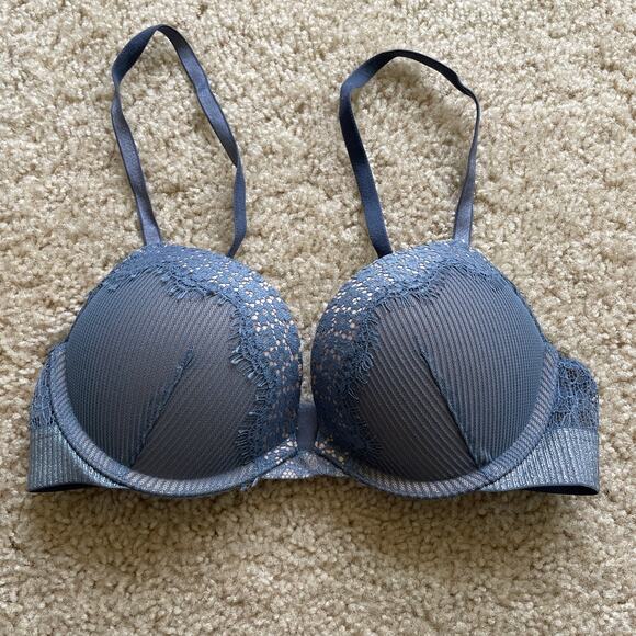 Metallic Blue Victoria's Secret Bombshell Bra 32B - Picture 1 of 6